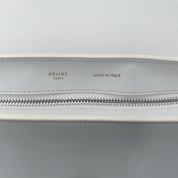 Authentic CELINE Tricolor Trapeze in IvoryBlack/Brown Calfskin Leather And Suede - Picture 8 of 14